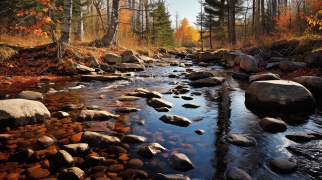 Foto fotografía de arroyo de pantano en azul claro y ámbar oscuro