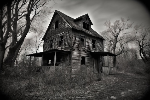 Fotografia assustadora da casa da bruxa