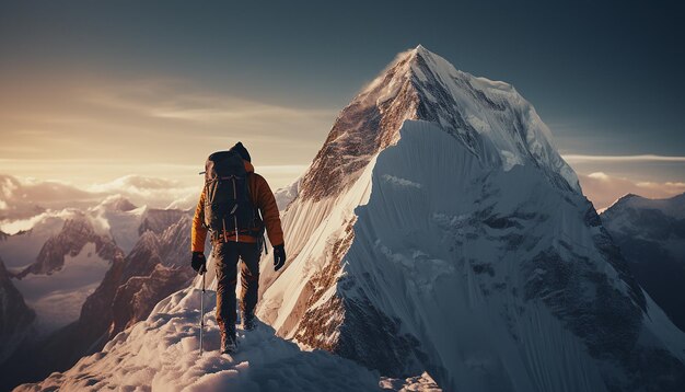 Fotografía de aventura profesional de montañismo