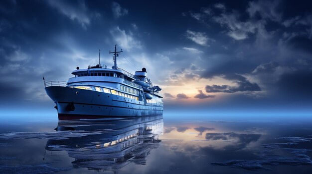 Foto fotografía de un barco en el mar