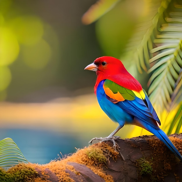 Fotografía de bellas artes muy detallada de aves coloridas