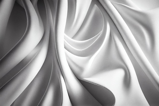 Fotografía en blanco y negro de un ai generativo de tela blanca.