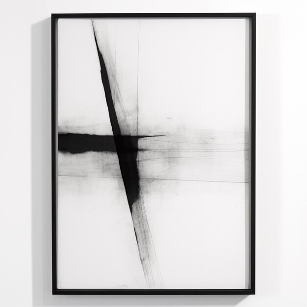 Foto fotografía en blanco y negro de una cruz en una pared generativa ai