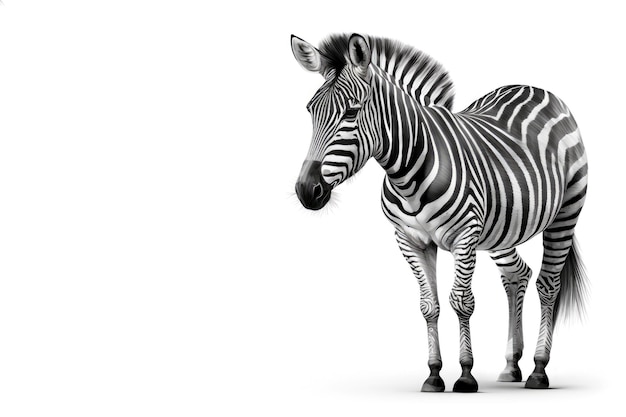 Foto fotografía en blanco y negro de zebra generative ai