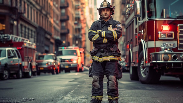 fotografía de un bombero profesional