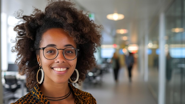 Fotografía de la cabeza del evaluador sonriente