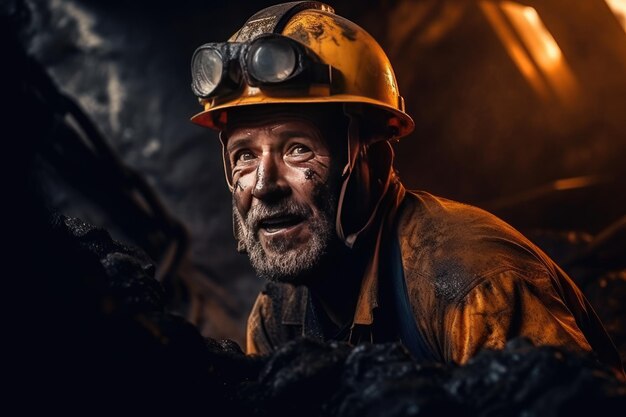 La fotografía captura la esencia de la profesión de minero