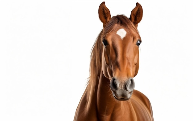 Foto fotografía de la cara de un caballo en un fondo aislado ia generativa