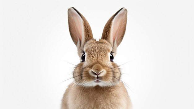 Fotografía de la cara de un conejo aislada en un fondo transparente