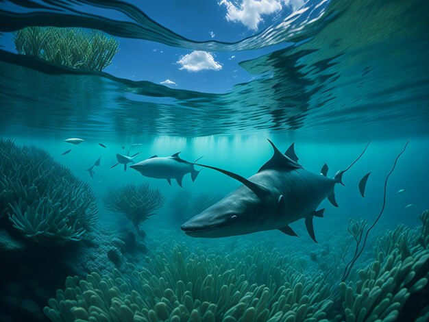 Una fotografía cautivadora que muestra el fascinante mundo submarino de un río