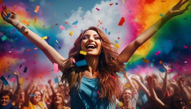 Fotografía de celebración del día internacional del orgullo del festival.