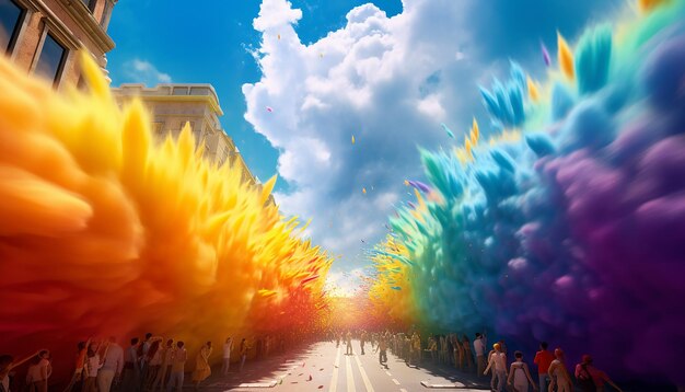 Fotografía de celebración del día internacional del orgullo del festival.