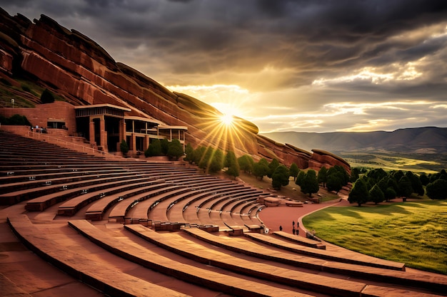 Fotografia cênica do anfiteatro Red Rocks