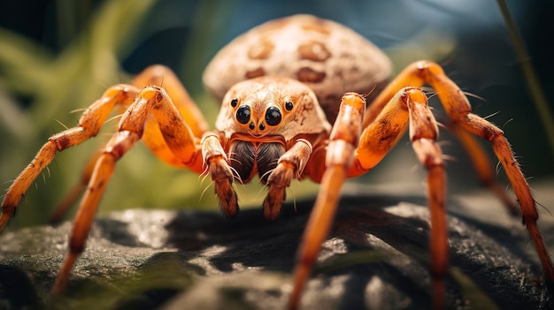 fotografía de cerca de una araña en la naturaleza