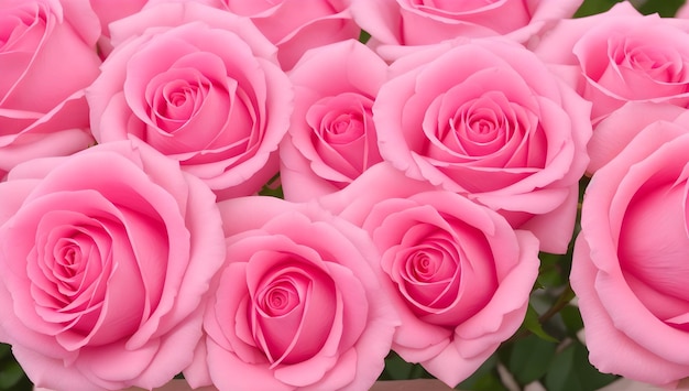 Fotografía de cerca de las hermosas rosas rosadas