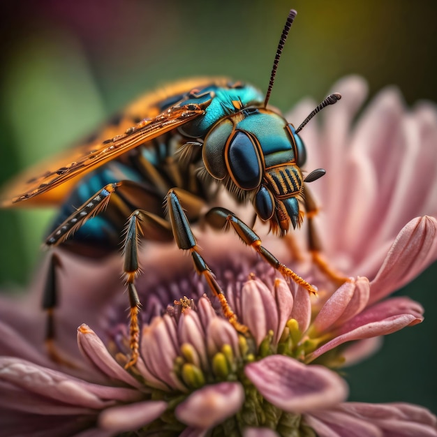 fotografía de cerca de insectos lindos y coloridos