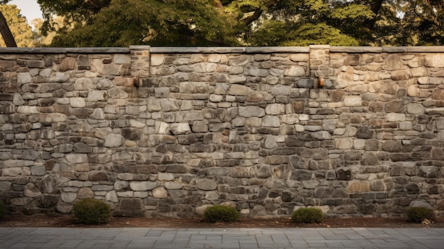 Fotografía de cerca de una pared de piedra seca de hermosa textura