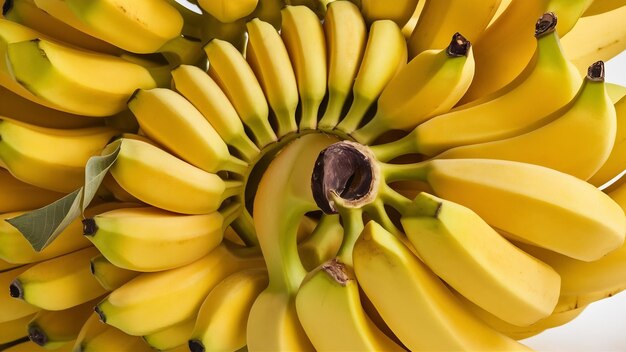 Fotografía de cerca de plátanos maduros pegados juntos