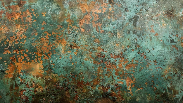 Una fotografía de cerca de una superficie de cobre cubierta de gran cantidad de óxido