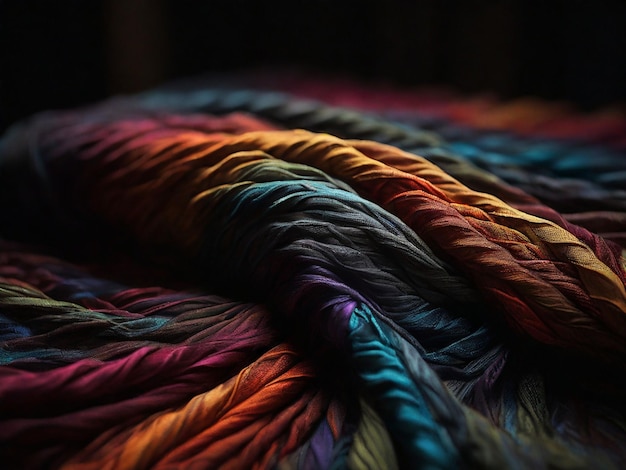 fotografía claroscuro de textiles multicolores