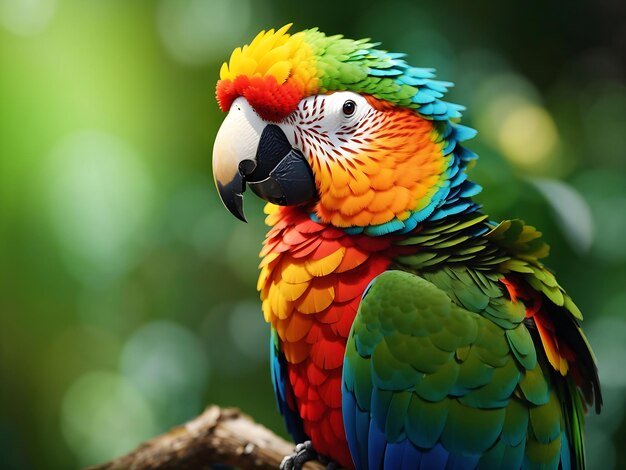 Fotografía del colorido papagaio