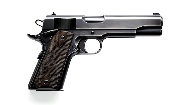 Foto fotografia colt 45 1911 arma isolada em fundo branco