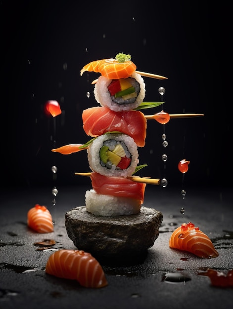 Fotografía comercial de sushi fresco