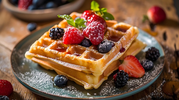 Fotografía comercial de Waffle con fresa