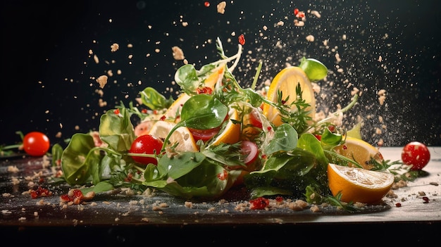 Fotografía de comida deliciosa escenas de cocina.