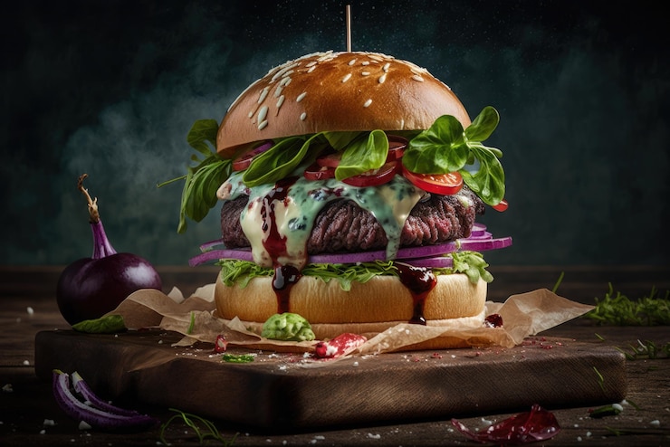 Fotografía de comida deliciosa hamburguesa photoshot