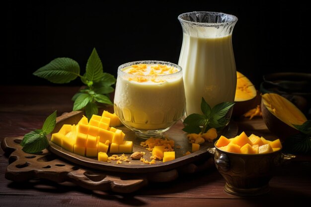 Fotografía de comida india de Mango Lassi