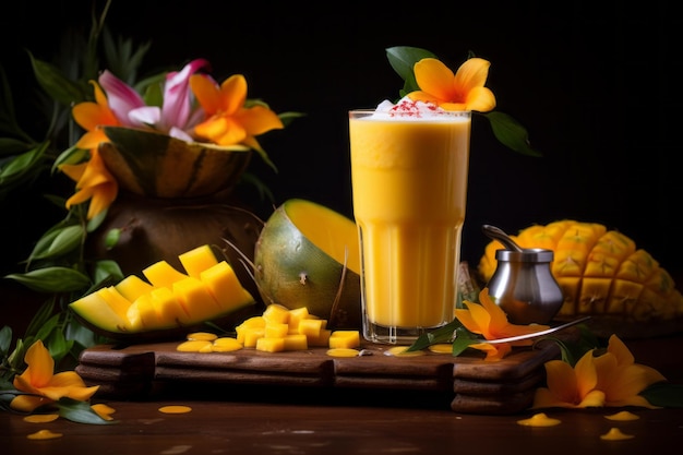 Fotografía de comida india de Mango Lassi