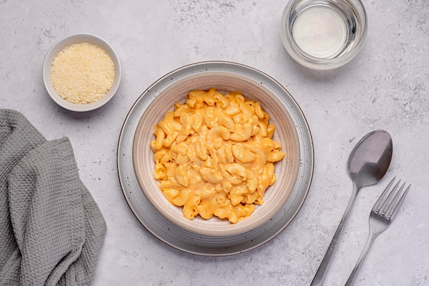 Foto fotografía de comida de macarrones con queso