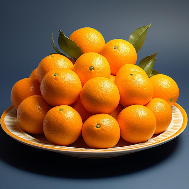 Fotografía de comida de muchas naranjas frescas en el plato.