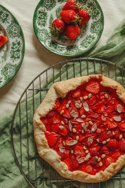 fotografía de comida pastel casero postre pastel dulce con bayas