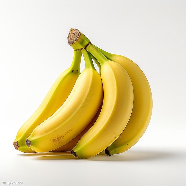 Fotografía de comida de plátano sobre blanco