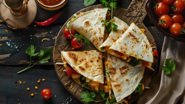 Foto fotografía de comida de quesadilla