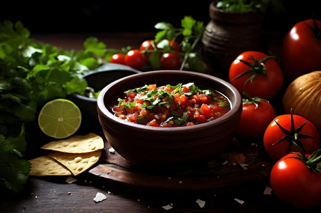 Fotografía de comida de receta de cena de salsa.