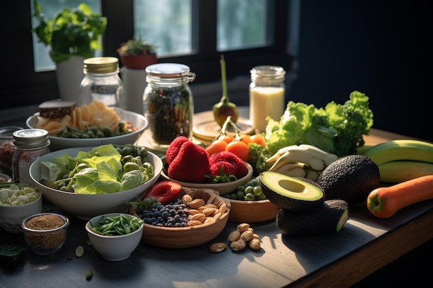 Fotografía de comida sana preparada en casa