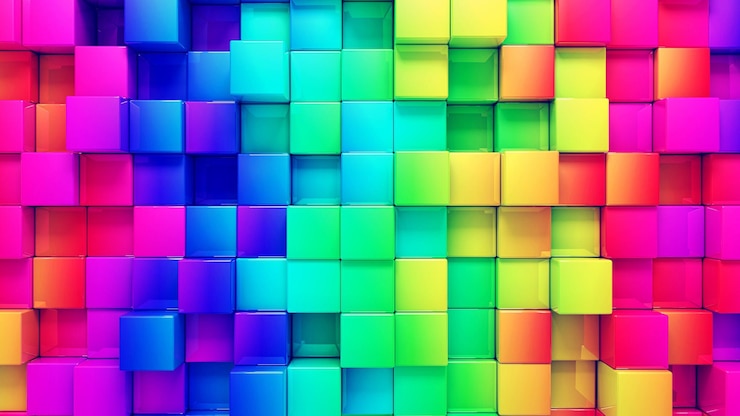 Foto fotografía completa de los bloques de colores
