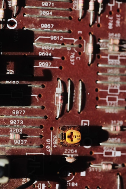 Foto fotografía completa del chip de la computadora