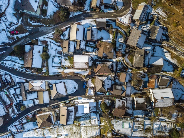 Fotografía completa de los coches en invierno