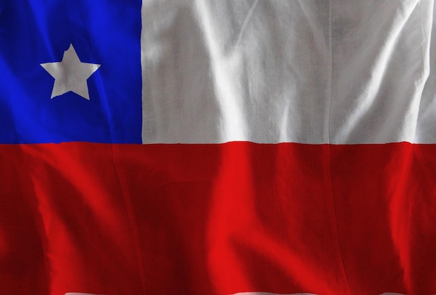 Fotografia completa da bandeira chilena