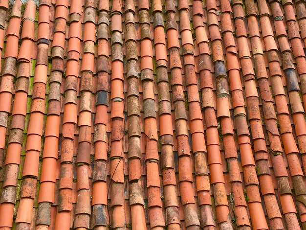 Fotografia completa das telhas do telhado