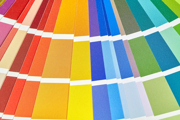 Fotografia completa de amostras de cores