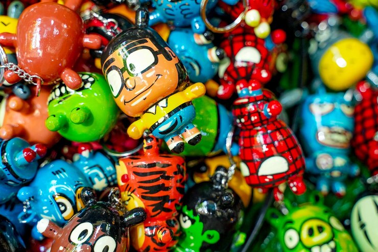 Foto fotografia completa de brinquedos para venda no mercado