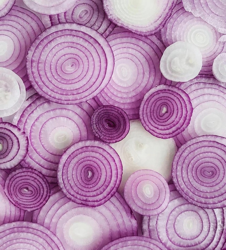Foto fotografia completa de comida rosa