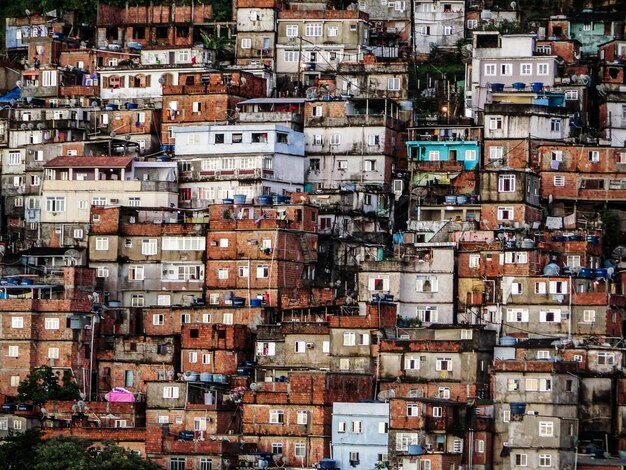 Foto fotografia completa de edifícios lotados