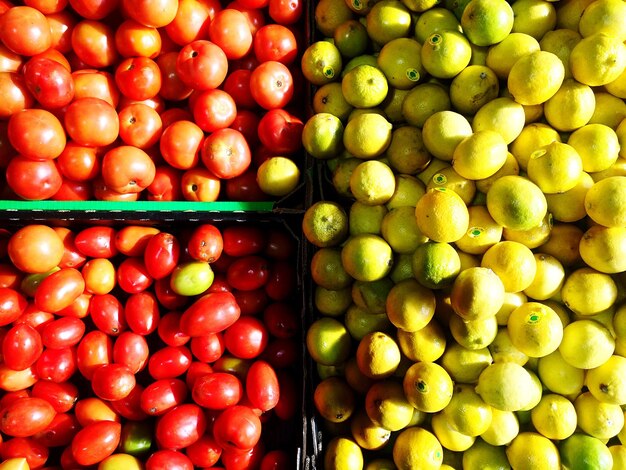 Foto fotografia completa de frutas à venda