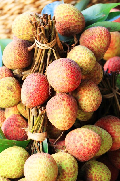 Foto fotografia completa de frutas para venda no mercado